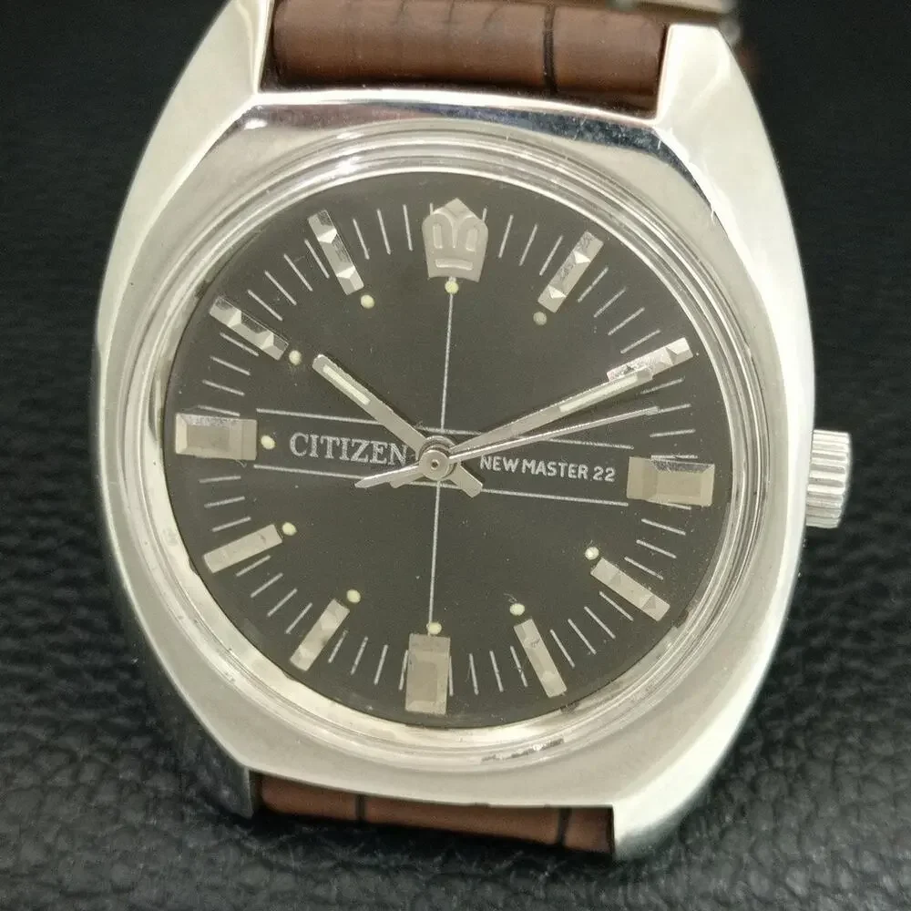 Vintage 1973 Citizen Manual Wound Mens Silver Watch & Silver accents